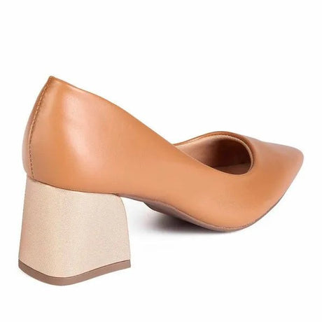 Zapato Vestir Mujer 20462-01 Capuccino/Dourado Mikaela Mikaela