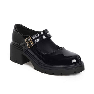 Mocasin Mujer 8119 Negro Charol Sthef