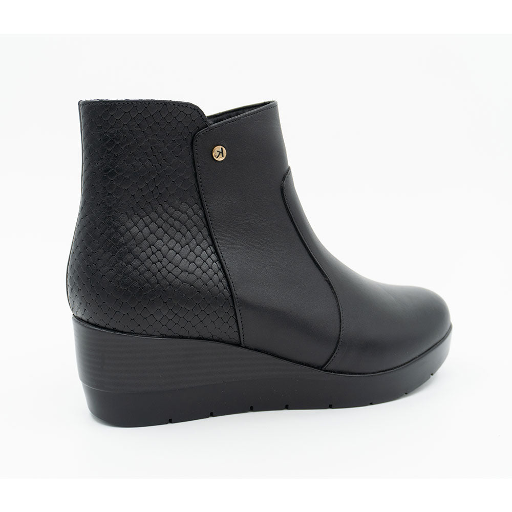 Botín Negro de Cuero Casual de Vestir 1135433