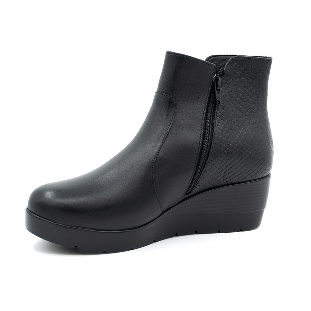 Botín Negro de Cuero Casual de Vestir 1135433