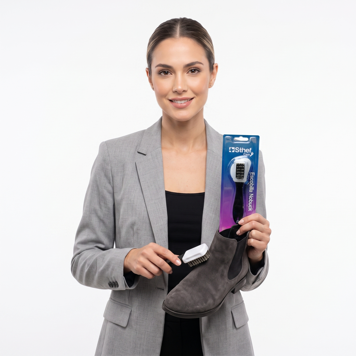ESCOBILLA PARA LIMPIEZA DE CALZADOS (GAMUZA) Mujer 7495 Negro