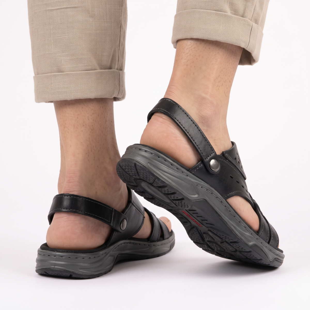 SANDALIA HOMBRE PEGADA PEGADA CASUAL PRETO 132203-06