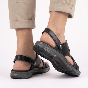 SANDALIA HOMBRE PEGADA PEGADA CASUAL PRETO 132203-06