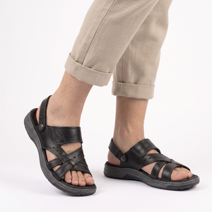 SANDALIA HOMBRE PEGADA PEGADA CASUAL PRETO 132203-06