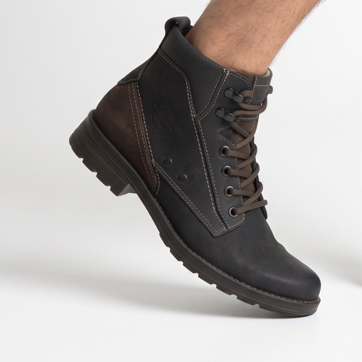 BOTIN HOMBRE PEGADA CUERO COFFE 181301-08