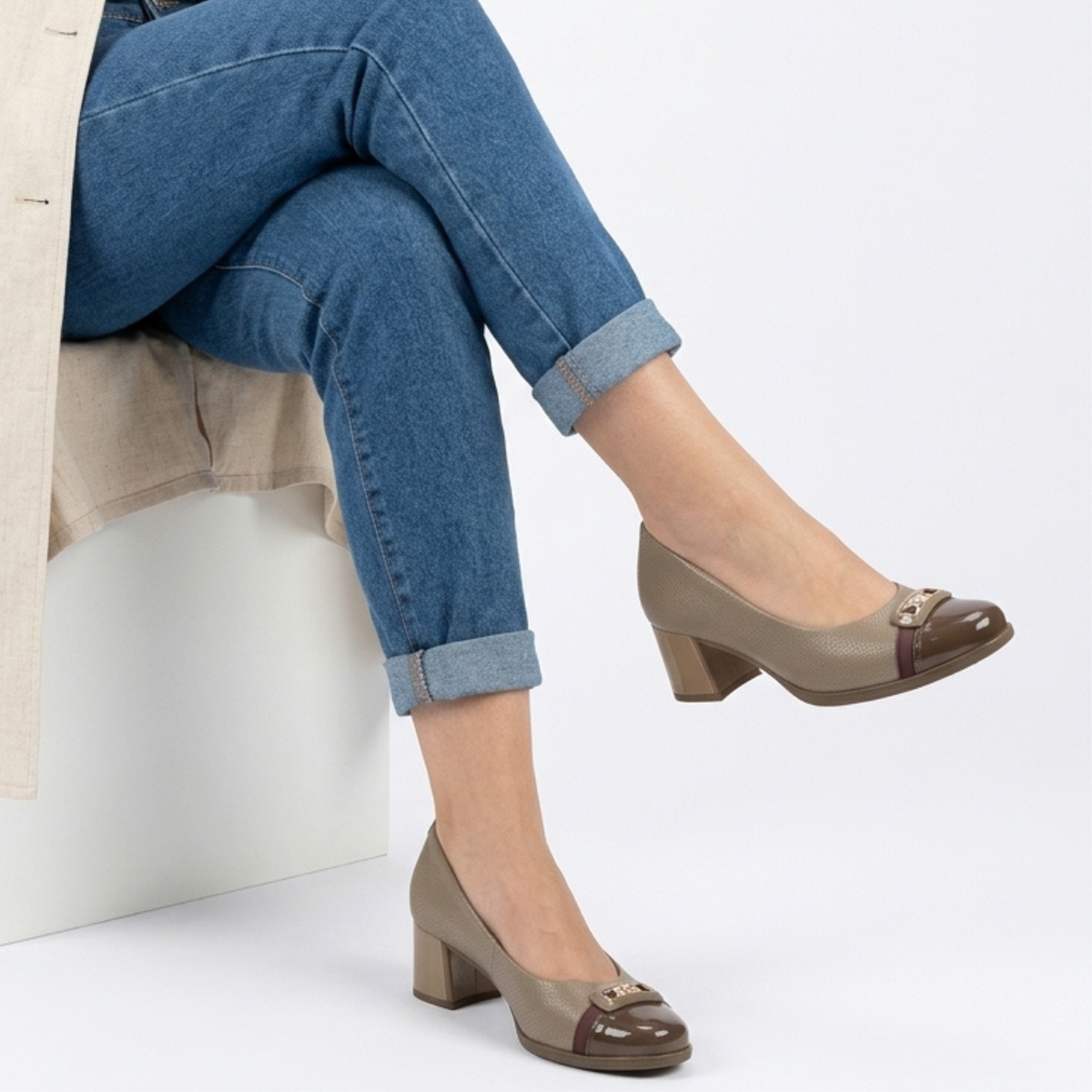 ZAPATO MUJER PICCADILLY VESTIR FENDI/VINHO/MADEIRA 65406500000006