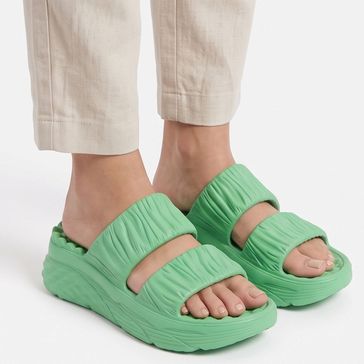 SANDALIA MUJER STHEF CASUAL VERDE 7888