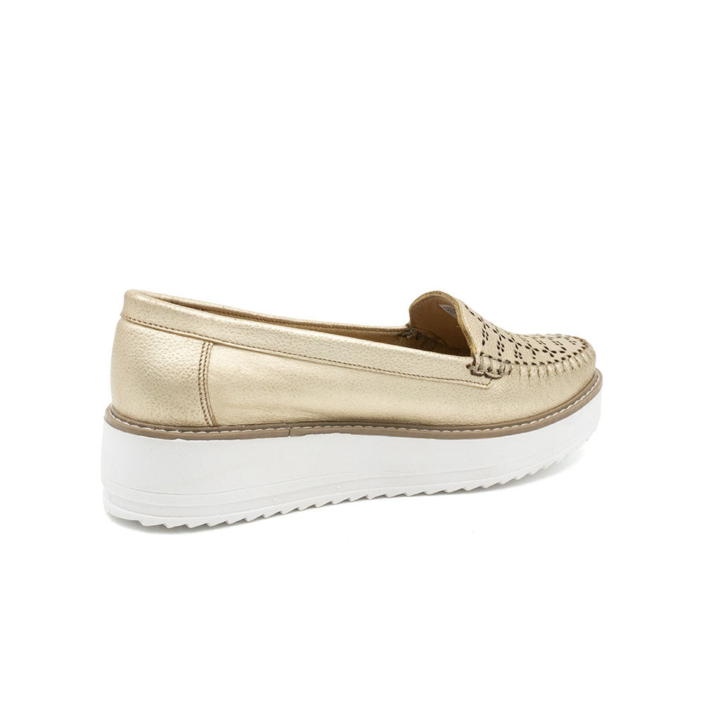 Zapatos de Cuero para Mujer Dorado 1135408