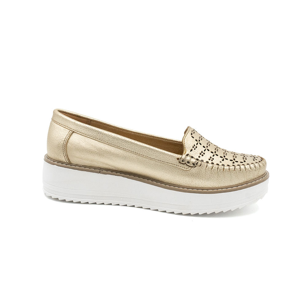 Zapatos de Cuero para Mujer Dorado 1135408