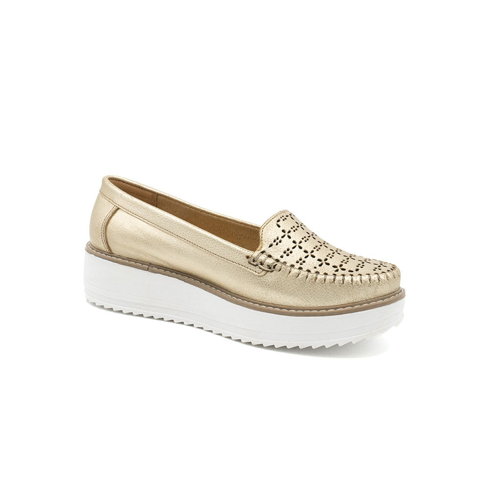 Zapatos de Cuero para Mujer Dorado 1135408
