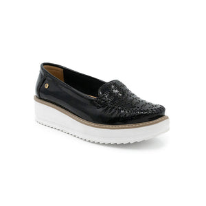 Zapato Casual Mujer Ms743 Negro Charol Mikaela