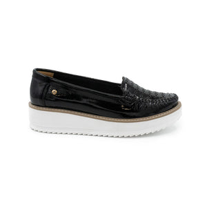 Zapato Casual Mujer Ms743 Negro Charol Mikaela