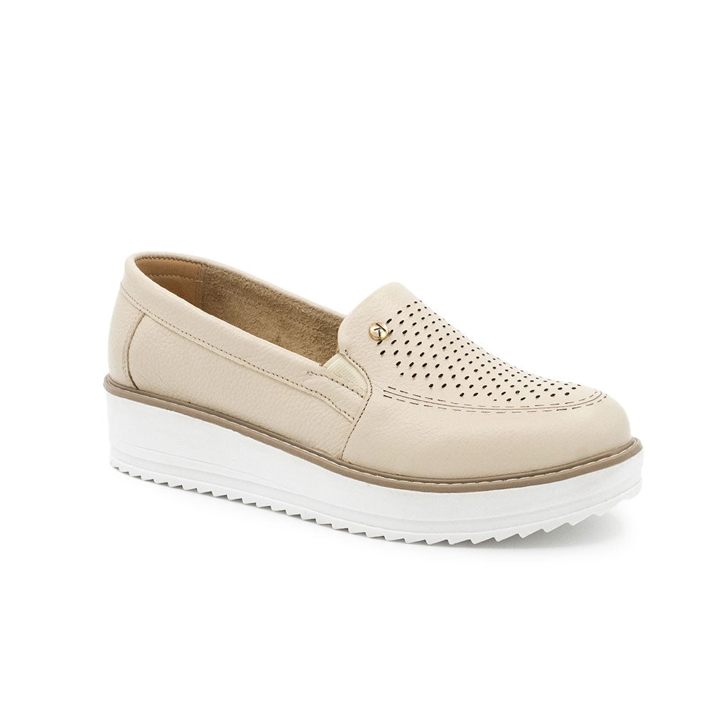 Zapato de Cuero para Mujer Color Vainilla 1135418