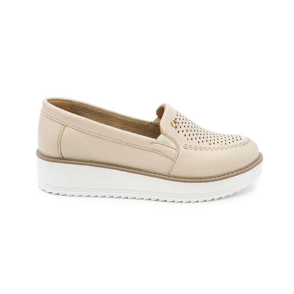 Zapato de Cuero para Mujer Color Vainilla 1135418
