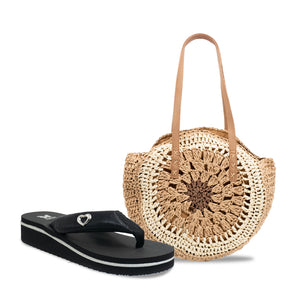 PACK PLAYERO CARTERA + SANDALIA 8202 NEGRO