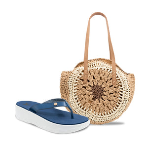 PACK PLAYERO CARTERA + SANDALIA 8203 AZUL