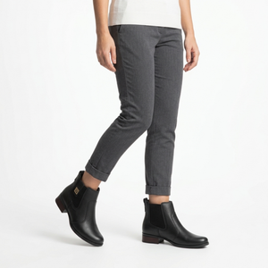 BOTIN MUJER PEGADA CUERO CASUAL PRETO 282003-11