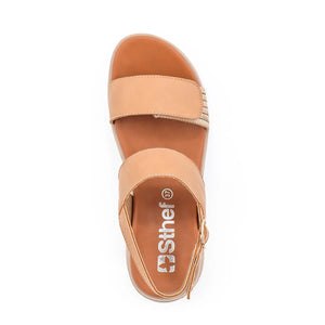 SANDALIA MUJER STHEF CASUAL BEIGE 8013