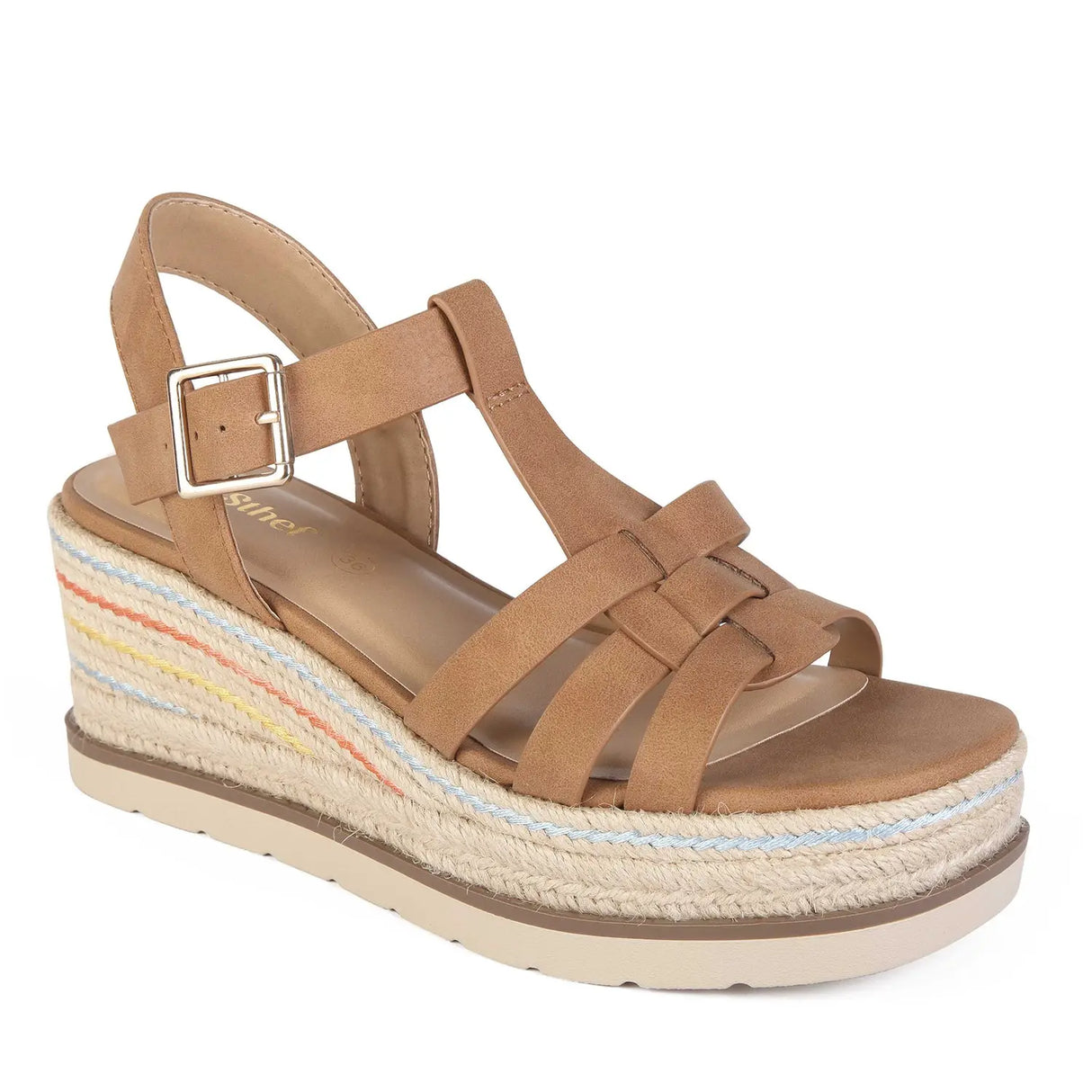 SANDALIA MUJER STHEF CASUAL CAMEL 8032