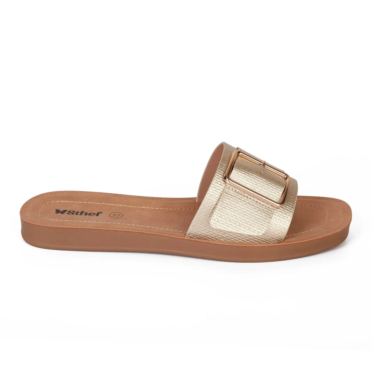 SANDALIA MUJER STHEF CASUAL DORADO 8020