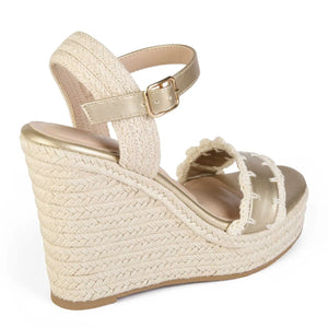 SANDALIA MUJER STHEF CASUAL DORADO 8029