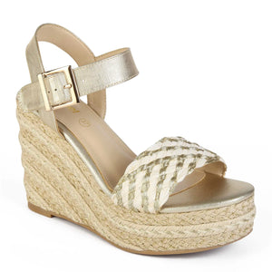 SANDALIA MUJER STHEF CASUAL DORADO 8048