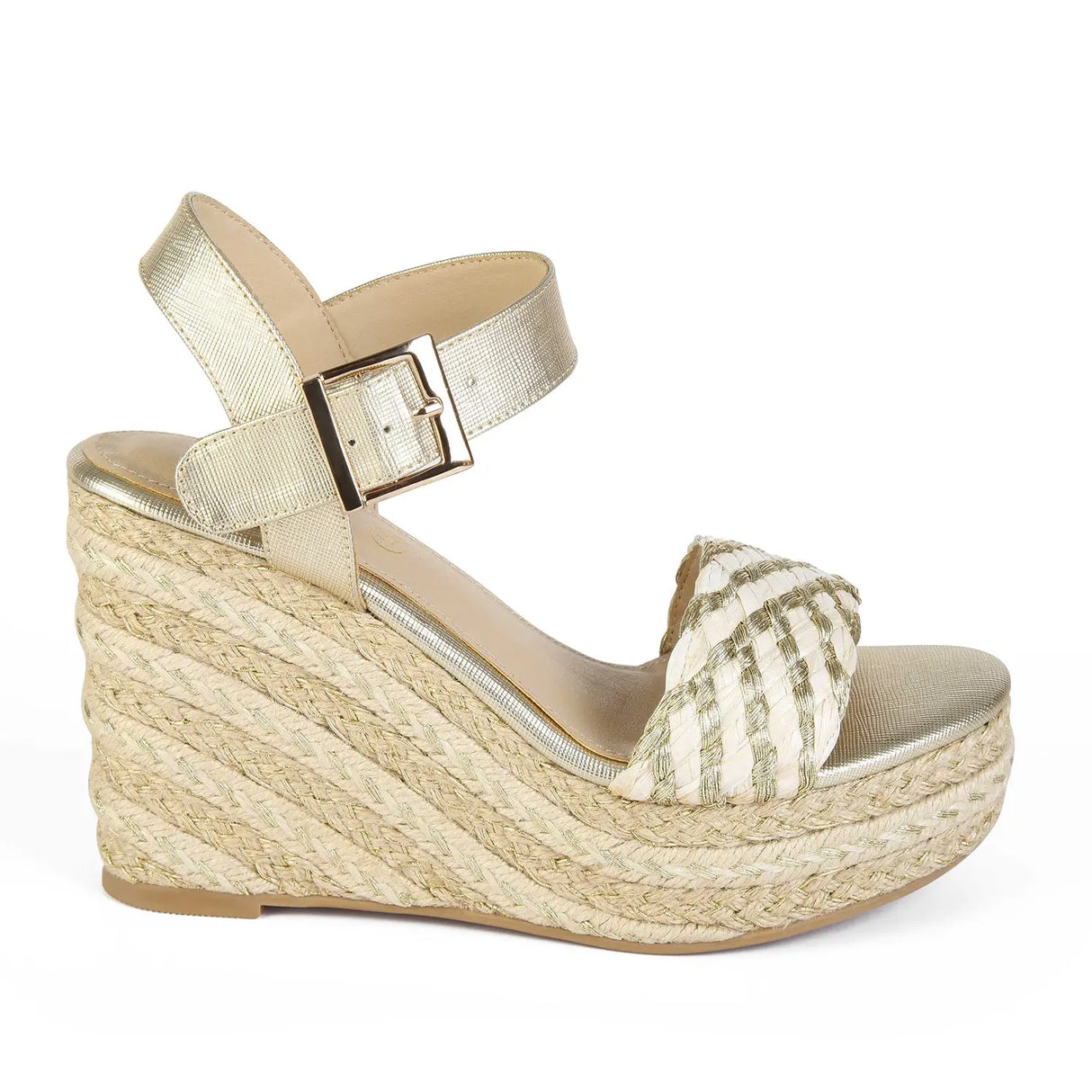 SANDALIA MUJER STHEF CASUAL DORADO 8048
