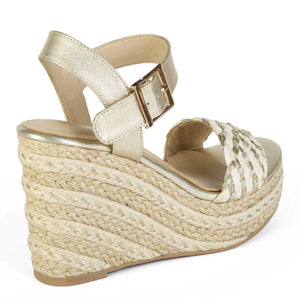 SANDALIA MUJER STHEF CASUAL DORADO 8048