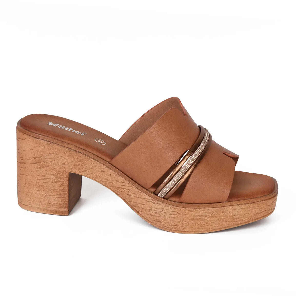 SANDALIA MUJER STHEF CASUAL MARRON 8012