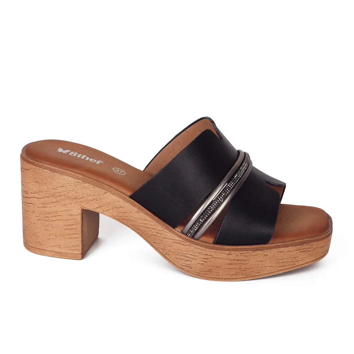 SANDALIA MUJER STHEF CASUAL NEGRO 8012