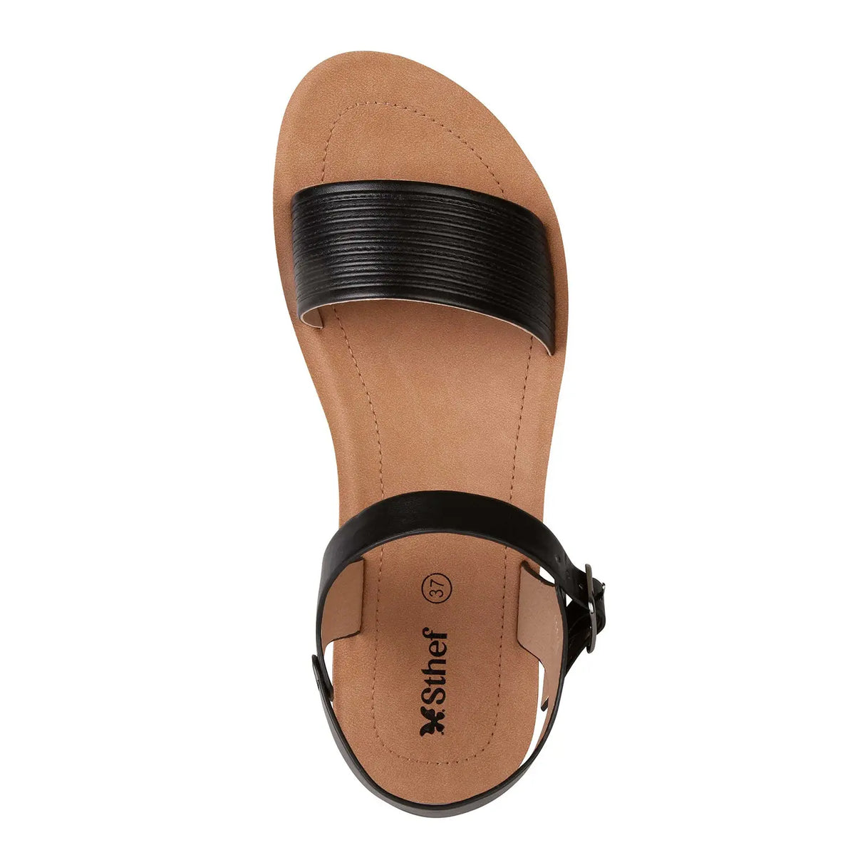 SANDALIA MUJER STHEF CASUAL NEGRO 8021