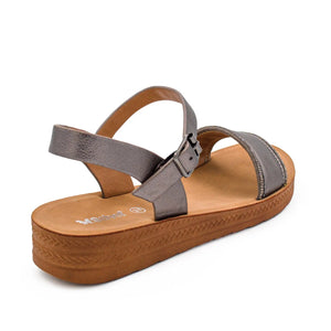SANDALIA MUJER STHEF CASUAL PEWTER 8017