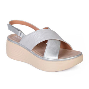 SANDALIA MUJER STHEF CASUAL PLATA 8001