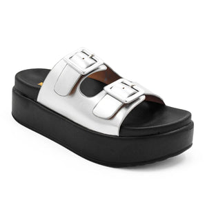 SANDALIA MUJER STHEF CASUAL PLATA 8006