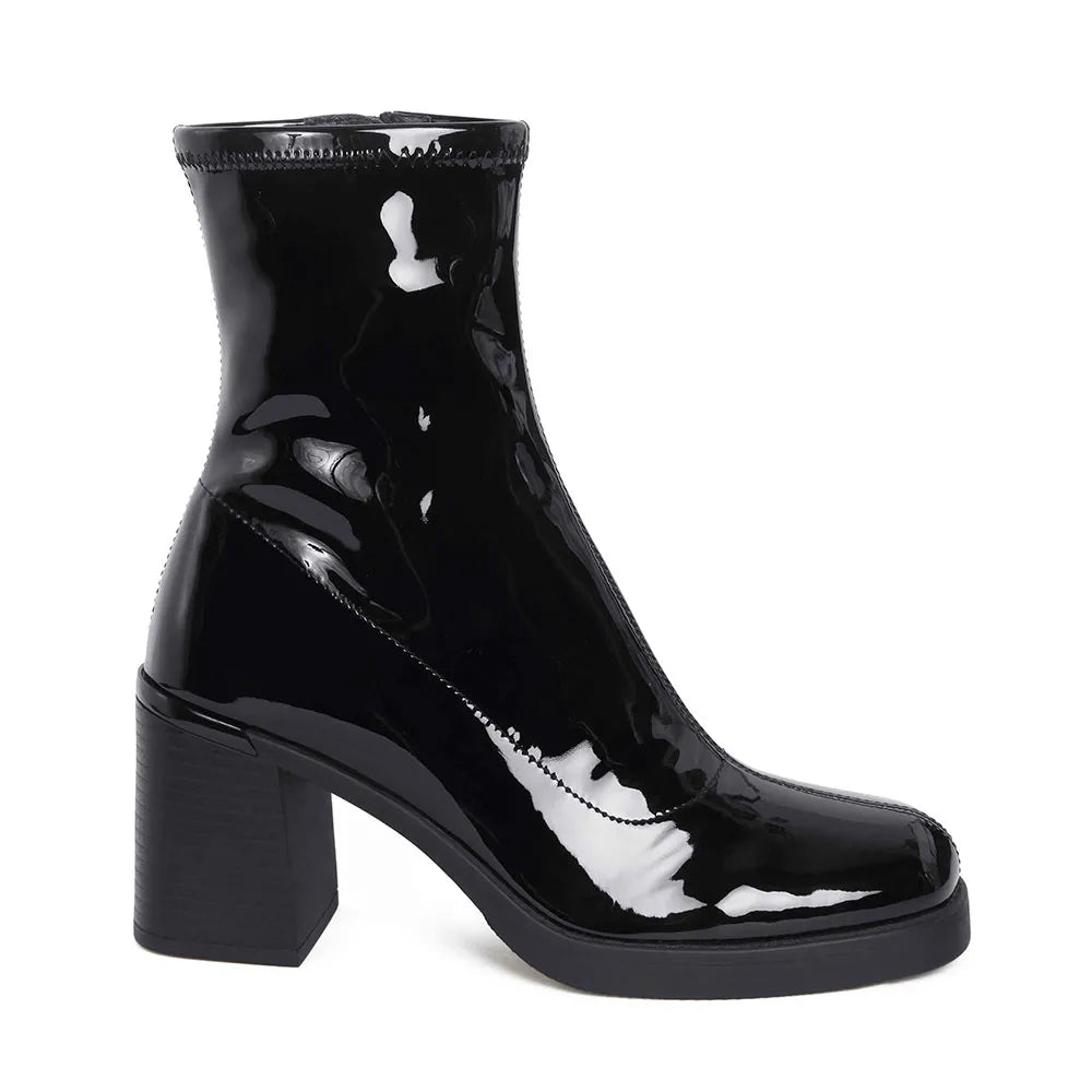 Botines de Vestir Mujer Color Negro Con Taco 8cm 1128760