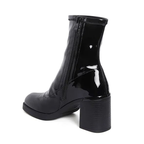Botines de Vestir Mujer Color Negro Con Taco 8cm 1128760