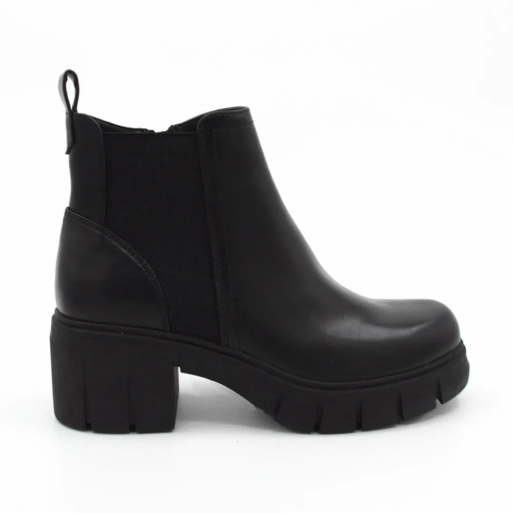 Botines Casuales Mujer Color Negro Con Taco 6.5cm 1128696