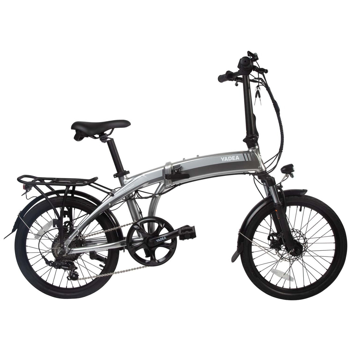E-BIKE YADEA YF100/1010 PLEGABLE INC. BATERIA, CARGADOR Y LLAVES PLATEADO CityBikes