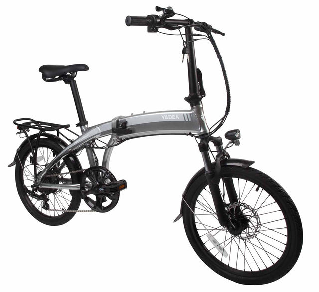 E-BIKE YADEA YF100/1010 PLEGABLE INC. BATERIA, CARGADOR Y LLAVES PLATEADO CityBikes