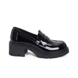 Mocasines Mujer Negro Charol con Taco 6cm 1128874