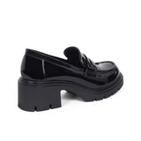 Mocasines Mujer Negro Charol con Taco 6cm 1128874
